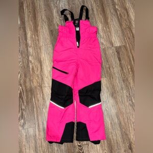 Swiss Tech Pink and Black Ski Bibs-Girls size 10/12